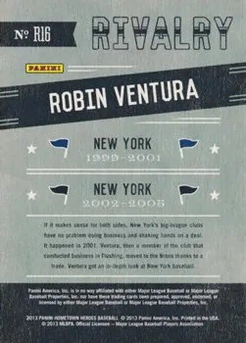 2013 Panini Hometown Heroes Rivalry #16 Robin Ventura NM-MT ID:5944 ID:5944 - Baseball Card Single