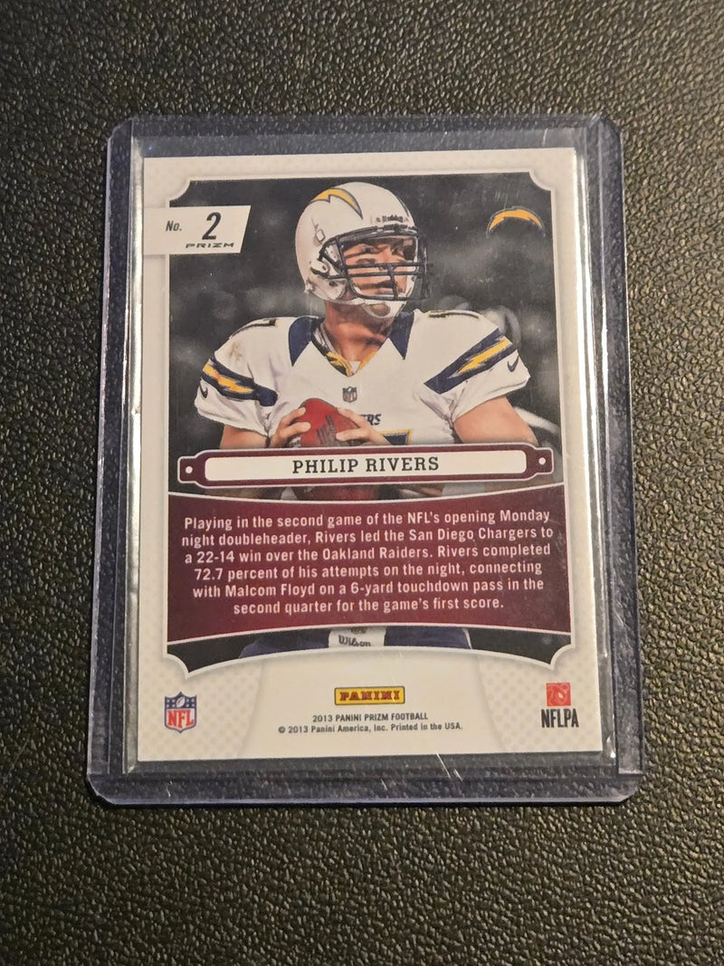 2013 Panini Prizm #2 Philip Rivers Monday Night Heroes Prizms Blue - Football Card Single