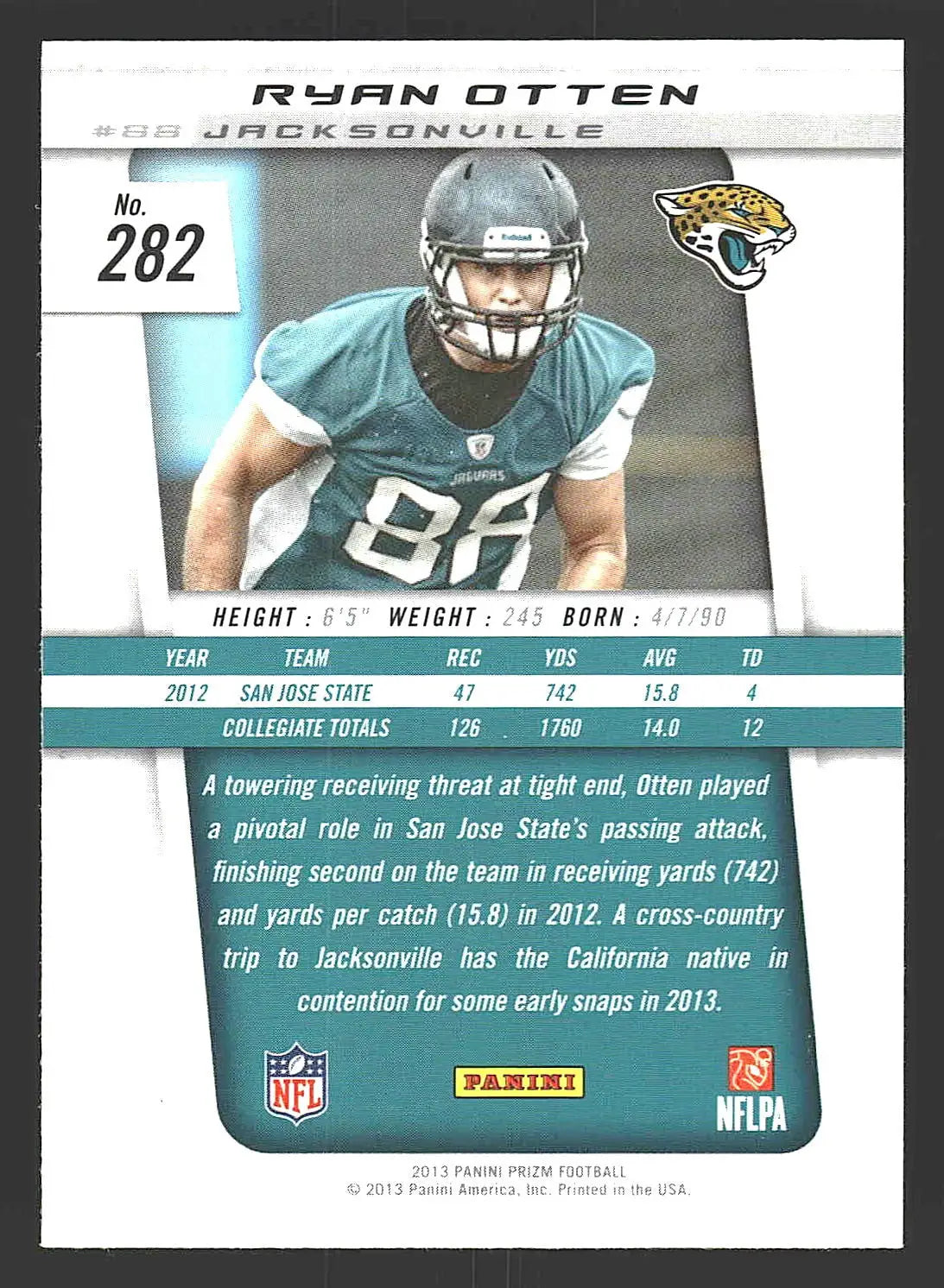 2013 Panini Prizm #282 Ryan Otten - Football Card Single