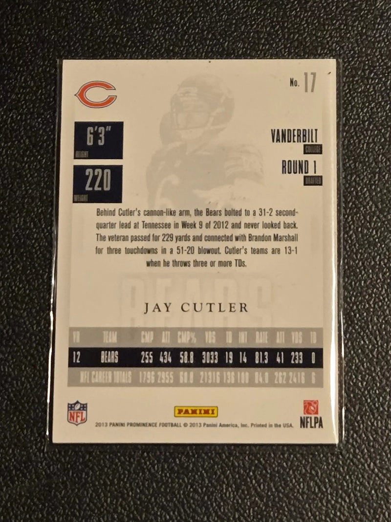 2013 Panini Prominence #17 Jay Cutler Gold #/199 - Football Card Single