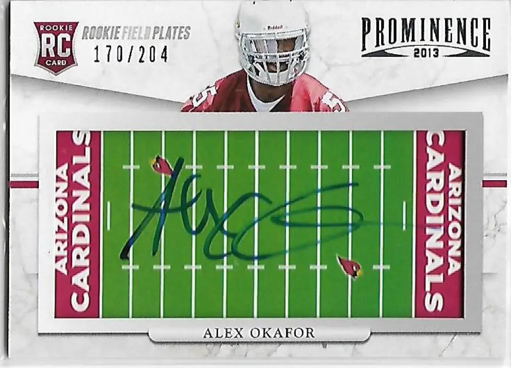 2013 Panini Prominence Rookie Field Plates Signature #106 Alex Okafor N ID:34478 - Football Card Single