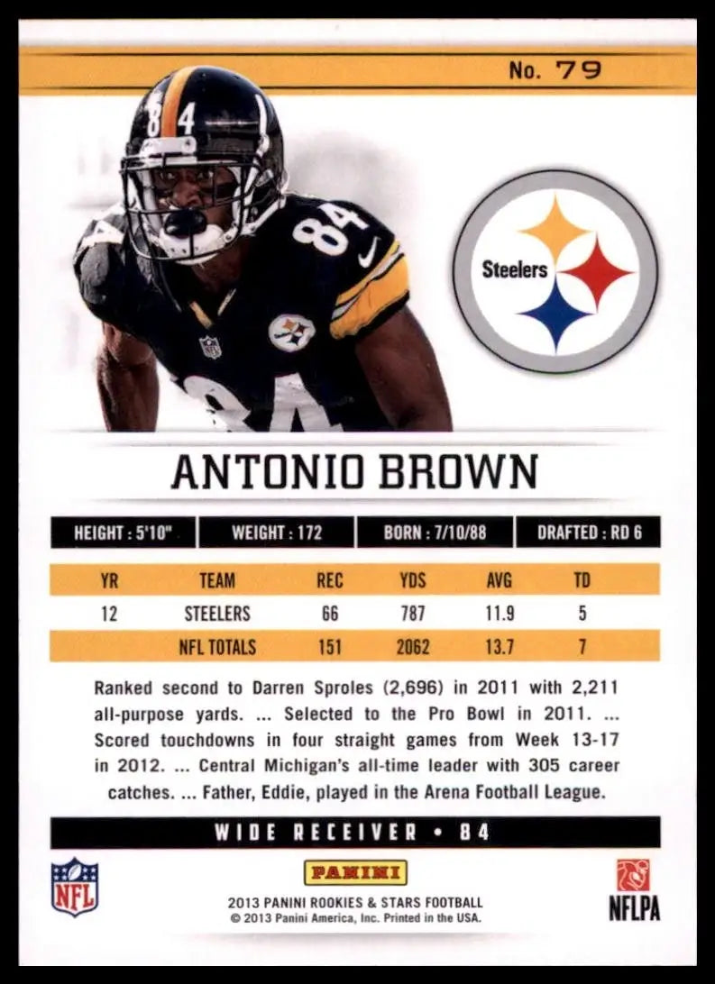 2013 Panini Rookies & Stars - Antonio Brown #79 - Football Card Single