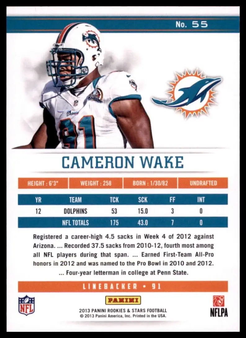 2013 Panini Rookies & Stars - Cameron Wake #55 - Football Card Single