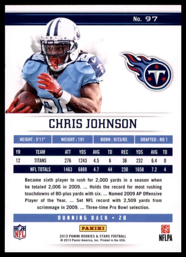 2013 Panini Rookies & Stars - Chris Johnson #97 - Football Card Single