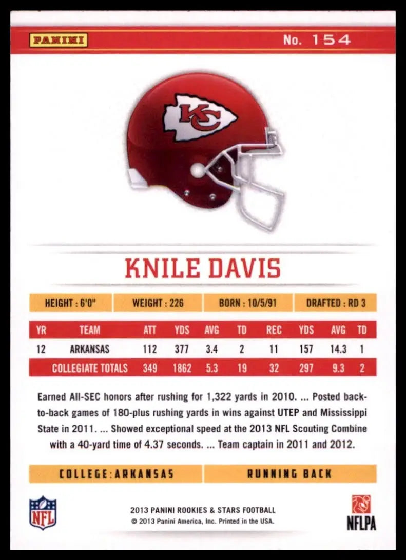 2013 Panini Rookies & Stars - Knile Davis #154 (RC) - Football Card Single