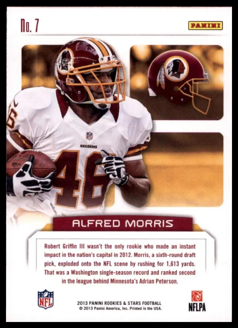 2013 Panini Rookies & Stars - Touchdown Club Alfred Morris #7 - Football Card Single