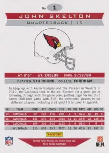 2013 Panini Score #1 John Skelton NM-MT Cardinals ID:4687 - Football Card Single