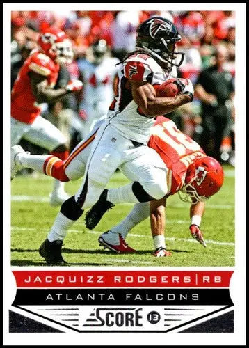 American football trading card featuring Jacquizz Rodgers of the Atlanta Falcons from Panini Score