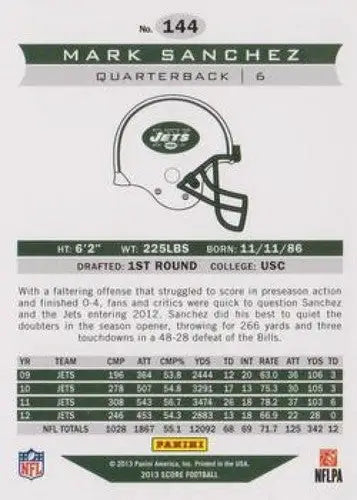 2013 Panini Score #144 Mark Sanchez NM-MT NY Jets ID:4710 - Football Card Single