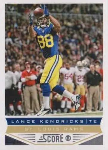 Original gloss Panini Score football trading card featuring Lance Kendricks of the St. Louis Rams
