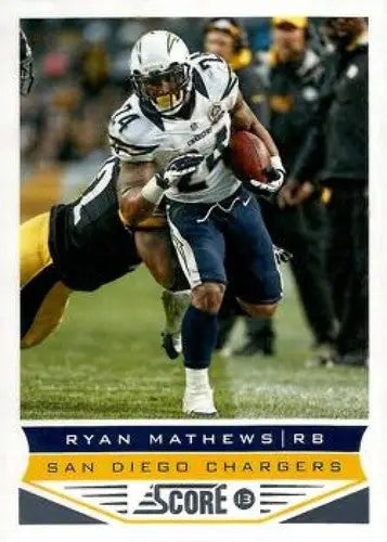 2013 Panini Score Ryan Mathews Chargers football card with original gloss display