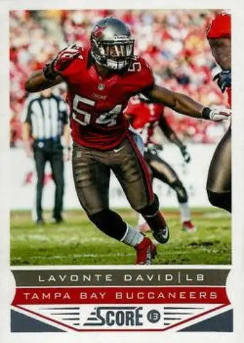 Original gloss Panini Score Lavonte David football trading card from 2013 Buccaneers