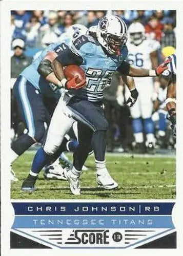 2013 Panini Score Chris Johnson Tennessee Titans football card with original gloss