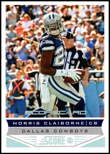 Panini Score Morris Claiborne Dallas Cowboys football card with original gloss