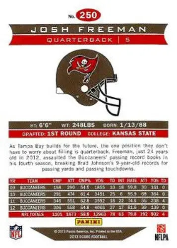 2013 Panini Score Air Mail Josh Freeman football card Buccaneers NM-MT