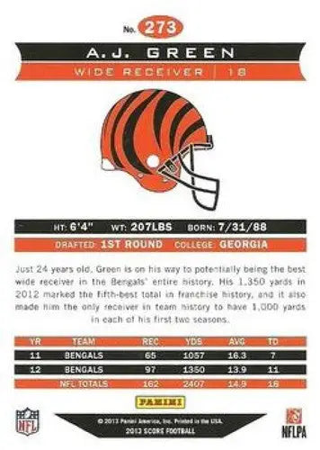 2013 Panini Score Franchise #273 A.J. Green NM-MT Bengals ID:4731 - Football Card Single