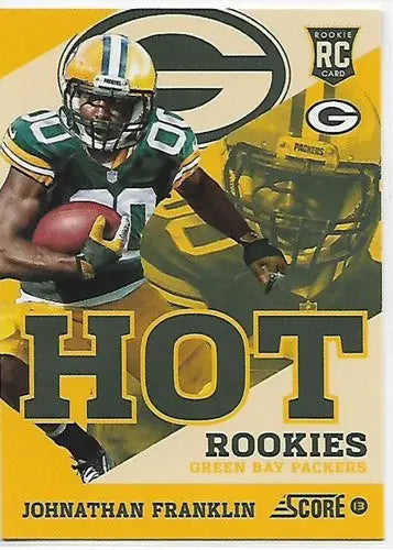 2014 Score Hot Rookies Green Bay Packers Johnathan Franklin football card with original gloss