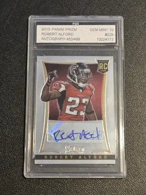 2013 Panini Select #229 Robert Alford Rookie Autographs FGS 10 #/499 - Football Card Single
