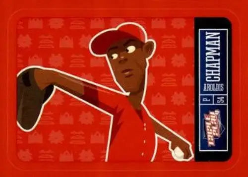 Animated baseball card of Aroldis Chapman from Panini Triple Play 2013 Red Border