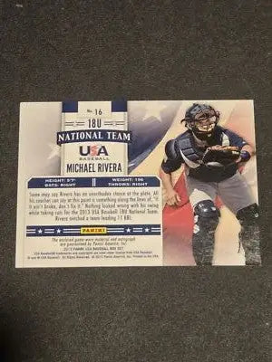 2013 Panini USA Baseball M. Rivera 18U National Team Jersey Signatures #/125 - Baseball Card Single