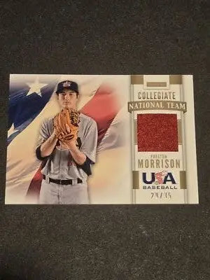 2013 Panini USA Baseball Preston Morrison Collegiate National Team Patches #/35 - Baseball Card Single