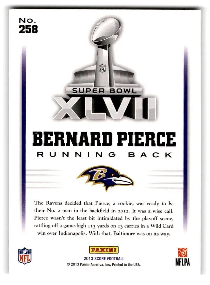 2013 Score #258 Bernard Pierce - Football Card Single