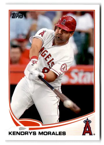 Baseball trading card featuring Kendrys Morales of the Angels in batting stance, 2013 Topps #108
