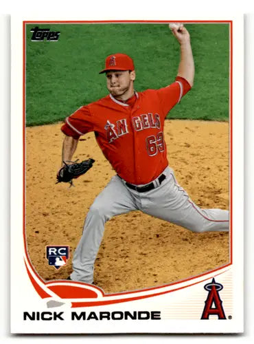 Original gloss baseball card featuring Nick Maronde NM-MT from 2013 Topps Angels series