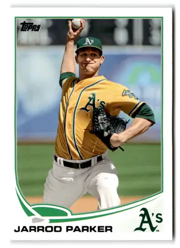 Original gloss Jarrod Parker baseball card 2013 Topps #211 NM-MT Athletics