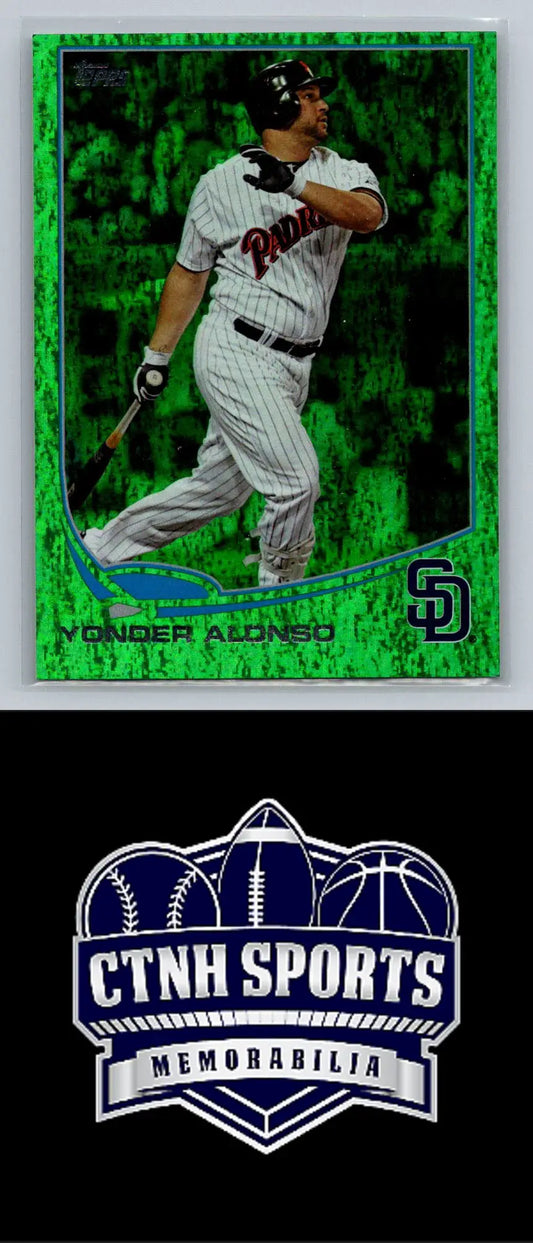 Green Yonder Alonso baseball card from 2013 Topps #223 Emerald Foil San Diego Padres