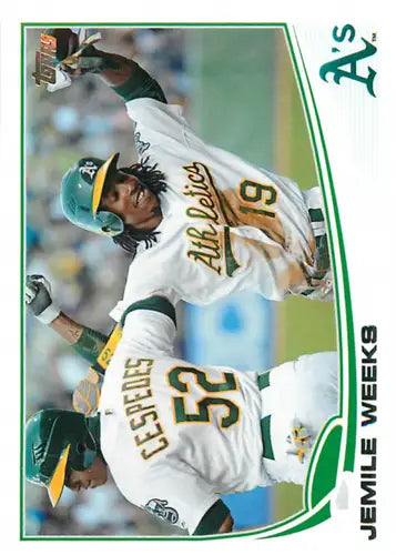 Original gloss baseball card featuring Jemile Weeks NM-MT from 2013 Topps #23
