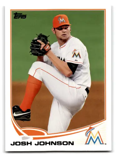 Original gloss Josh Johnson baseball card 2013 Topps NM-MT Marlins ID 72164