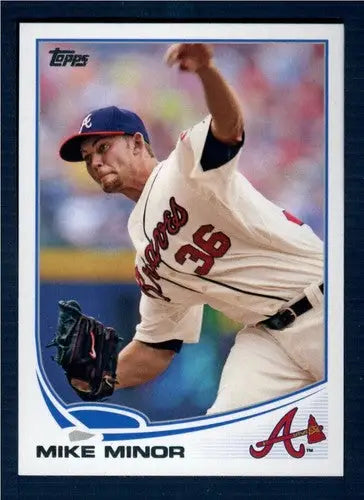 2013 Topps Mike Minor baseball card with original gloss NM-MT Braves ID 63651