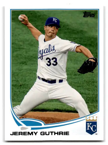 Original gloss baseball card of Jeremy Guthrie NM-MT from 2013 Topps #289 Royals