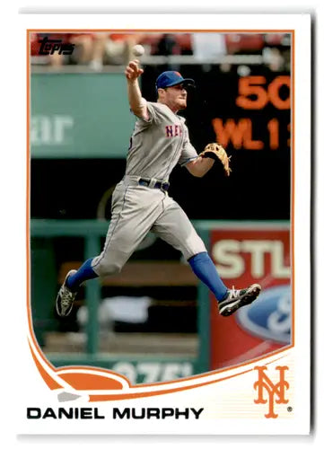 Baseball trading card of Daniel Murphy with original gloss, 2013 Topps Mets NM-MT