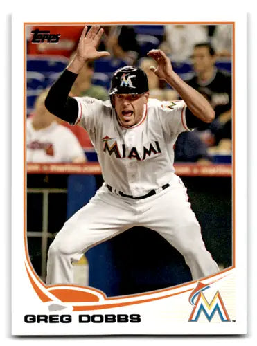 Original gloss Greg Dobbs baseball card from 2013 Topps NM-MT Marlins ID 71815