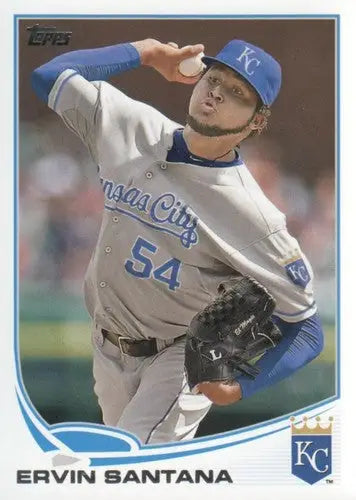 Original gloss Ervin Santana baseball card 2013 Topps NM-MT Royals ID 73081