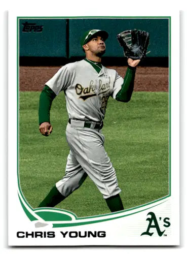 2013 Topps Chris Young baseball card with original gloss NM-MT Athletics ID 70294