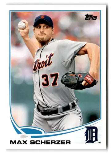 Original gloss Max Scherzer baseball card 2013 Topps NM-MT Tigers ID 72984