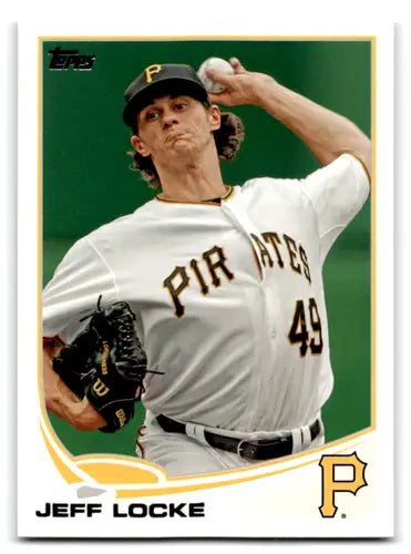 Baseball trading card of Jeff Locke with original gloss from 2013 Topps NM-MT Pirates
