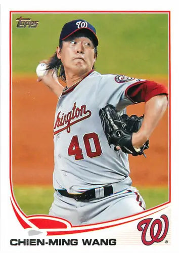 Original gloss Chien-Ming Wang NM-MT baseball card from 2013 Topps Nationals