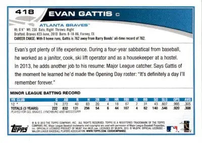 2013 Topps #418 Evan Gattis - Baseball Card Single