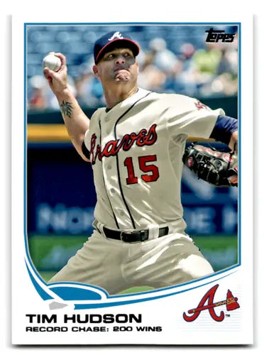 Original gloss Tim Hudson baseball card 2013 Topps NM-MT Braves ID 72144