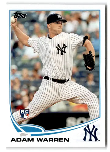 Original gloss Adam Warren rookie Yankees baseball card from 2013 Topps #469