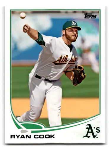 Ryan Cook baseball card with original gloss, 2013 Topps #48 NM-MT Athletics