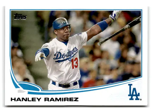 Original gloss Hanley Ramirez baseball card 2013 Topps NM-MT Dodgers ID 72916