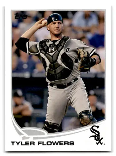 Original gloss Tyler Flowers baseball card from 2013 Topps White Sox collection
