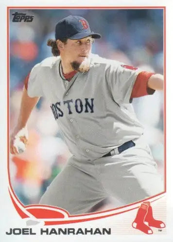 Baseball card featuring Joel Hanrahan with original gloss from 2013 Topps Red Sox series