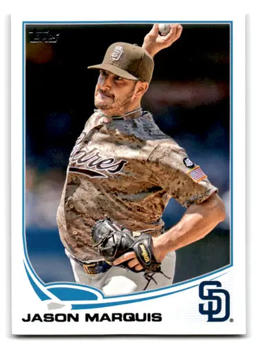Baseball trading card of Jason Marquis in Padres camouflage uniform, 2013 Topps NM-MT