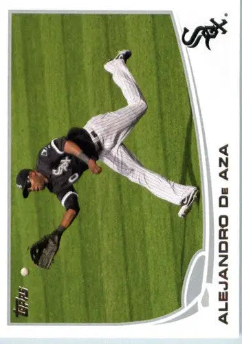 Baseball card of Alejandro De Aza with original gloss from 2013 Topps White Sox series